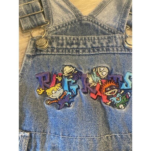 Vintage 1998 Nickelodeon Rugrats Denim Overall Dress Viacom Embroidered SZ 4 REA - Picture 2 of 16